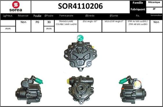 SNRA SOR4110206 - Pompe hydraulique, direction cwaw.fr