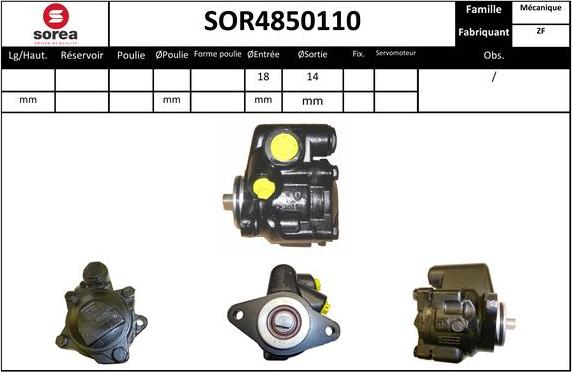 SNRA SOR4850110 - Pompe hydraulique, direction cwaw.fr