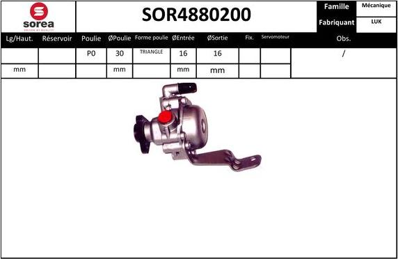 SNRA SOR4880200 - Pompe hydraulique, direction cwaw.fr