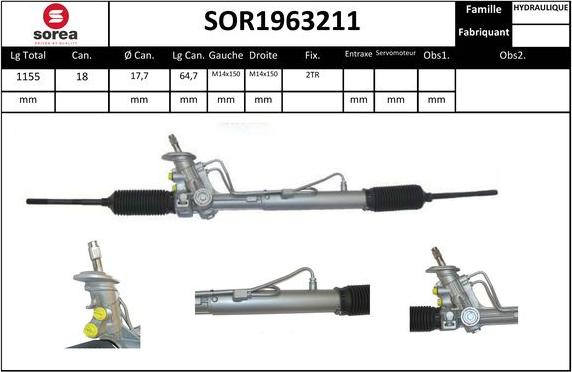 SNRA SOR1963211 - Crémaillière de direction cwaw.fr