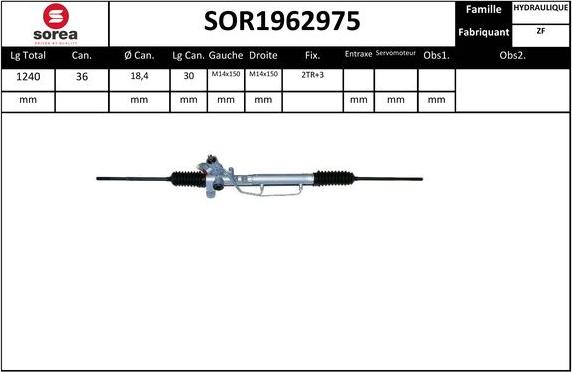 SNRA SOR1962975 - Crémaillière de direction cwaw.fr