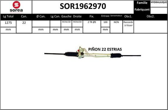 SNRA SOR1962970 - Crémaillière de direction cwaw.fr