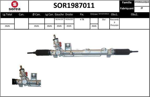 SNRA SOR1987011 - Crémaillière de direction cwaw.fr