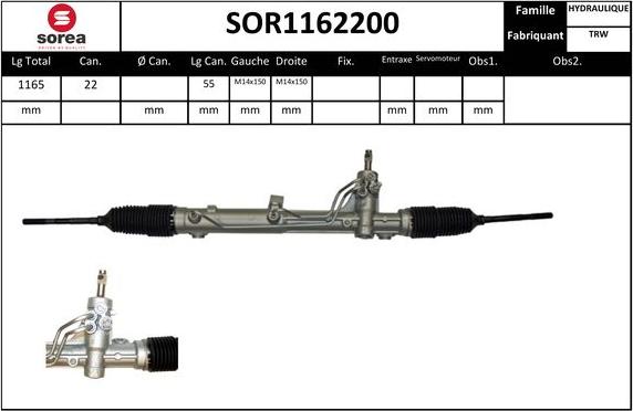 SNRA SOR1162200 - Crémaillière de direction cwaw.fr