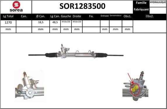 SNRA SOR1283500 - Crémaillière de direction cwaw.fr