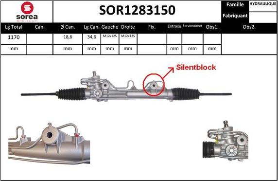 SNRA SOR1283150 - Crémaillière de direction cwaw.fr