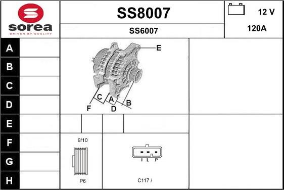 SNRA SS8007 - Alternateur cwaw.fr