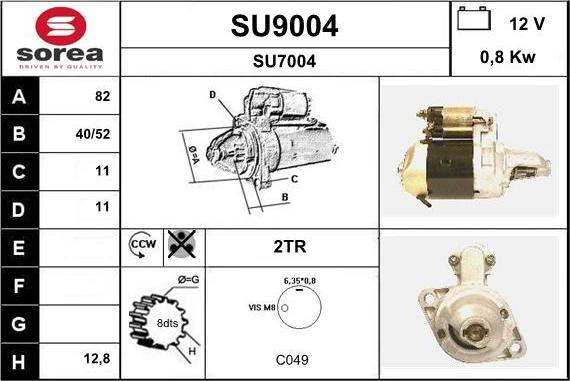 SNRA SU9004 - Démarreur cwaw.fr