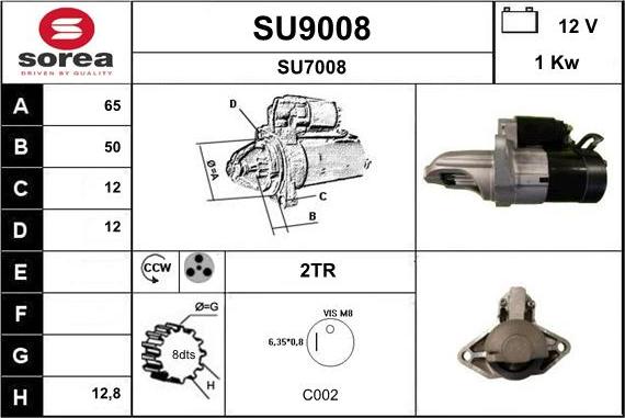 SNRA SU9008 - Démarreur cwaw.fr