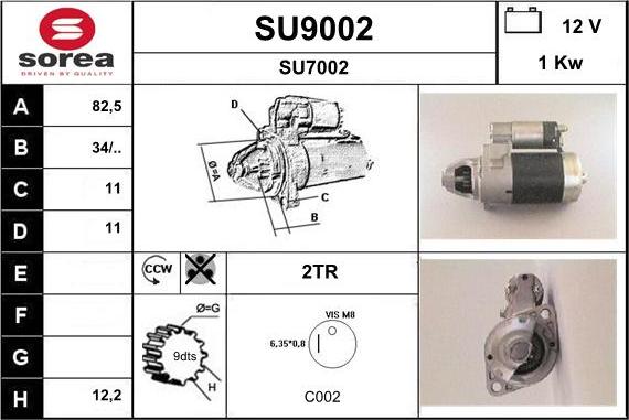 SNRA SU9002 - Démarreur cwaw.fr