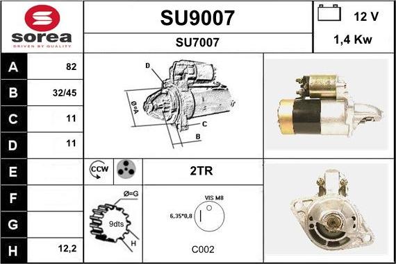 SNRA SU9007 - Démarreur cwaw.fr