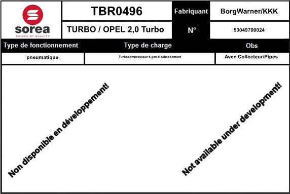 SNRA TBR0496 - Turbocompresseur, suralimentation cwaw.fr