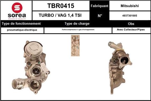 SNRA TBR0415 - Turbocompresseur, suralimentation cwaw.fr