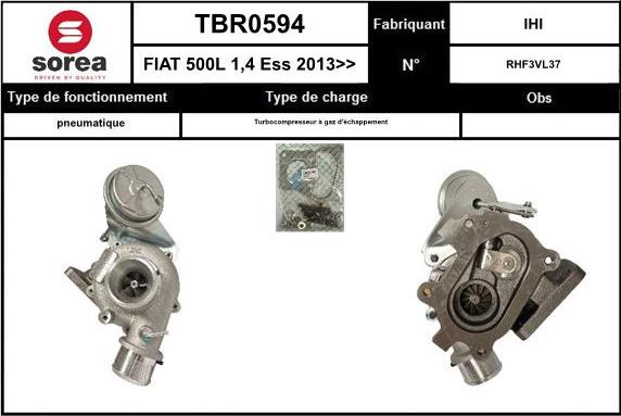 SNRA TBR0594 - Turbocompresseur, suralimentation cwaw.fr