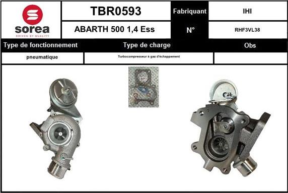 SNRA TBR0593 - Turbocompresseur, suralimentation cwaw.fr