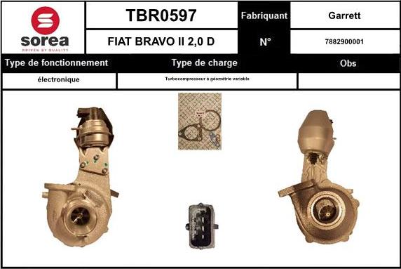 SNRA TBR0597 - Turbocompresseur, suralimentation cwaw.fr