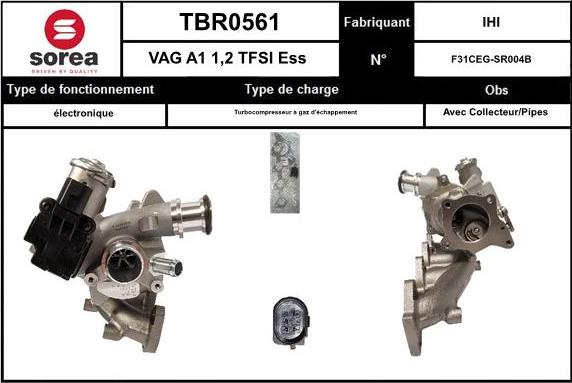 SNRA TBR0561 - Turbocompresseur, suralimentation cwaw.fr