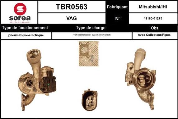 SNRA TBR0563 - Turbocompresseur, suralimentation cwaw.fr