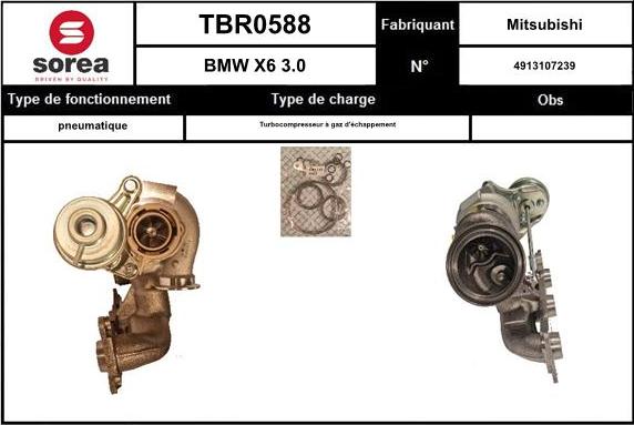 SNRA TBR0588 - Turbocompresseur, suralimentation cwaw.fr