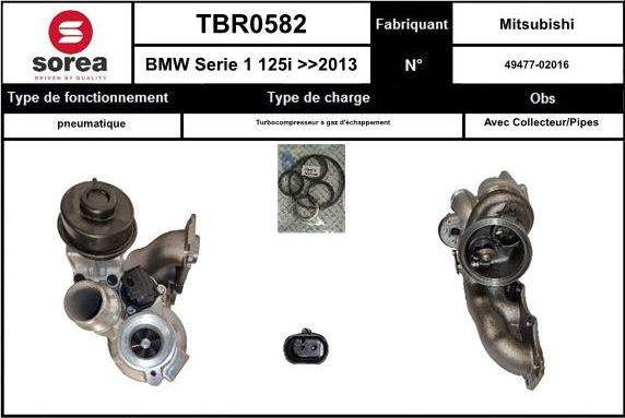 SNRA TBR0582 - Turbocompresseur, suralimentation cwaw.fr