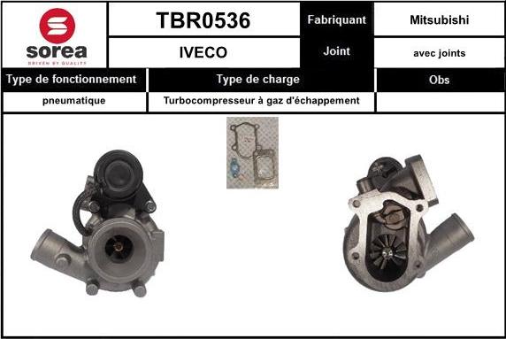 SNRA TBR0536 - Turbocompresseur, suralimentation cwaw.fr