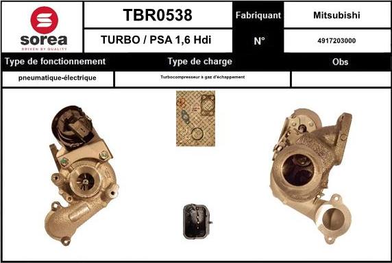 SNRA TBR0538 - Turbocompresseur, suralimentation cwaw.fr