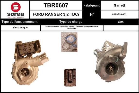 SNRA TBR0607 - Turbocompresseur, suralimentation cwaw.fr