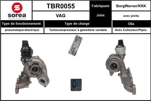 SNRA TBR0055 - Turbocompresseur, suralimentation cwaw.fr