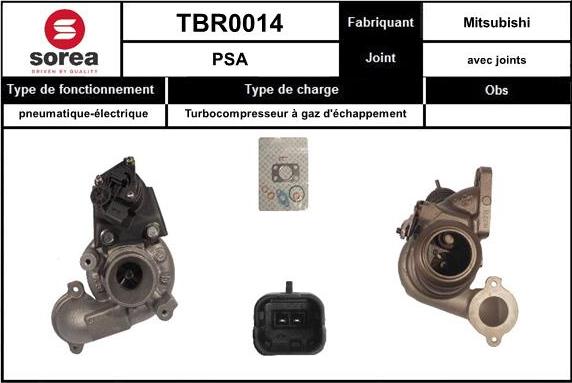 SNRA TBR0014 - Turbocompresseur, suralimentation cwaw.fr