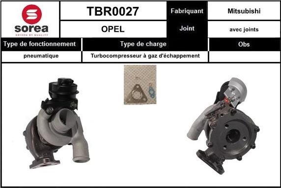 SNRA TBR0027 - Turbocompresseur, suralimentation cwaw.fr