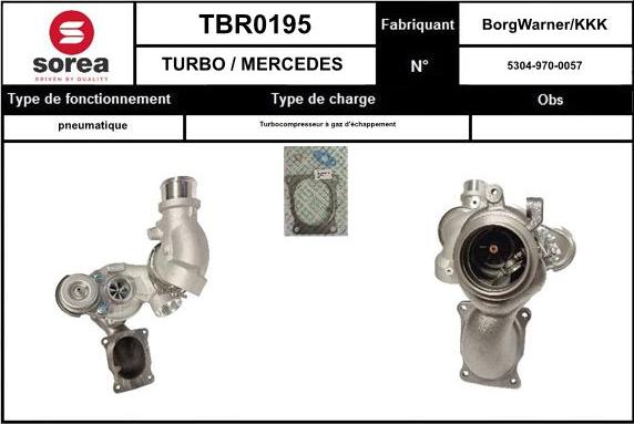 SNRA TBR0195 - Turbocompresseur, suralimentation cwaw.fr