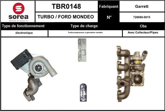 SNRA TBR0148 - Turbocompresseur, suralimentation cwaw.fr