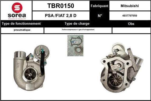 SNRA TBR0150 - Turbocompresseur, suralimentation cwaw.fr