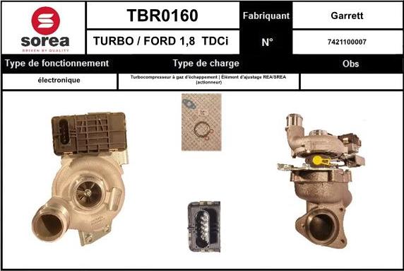 SNRA TBR0160 - Turbocompresseur, suralimentation cwaw.fr