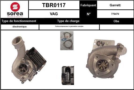 SNRA TBR0117 - Turbocompresseur, suralimentation cwaw.fr