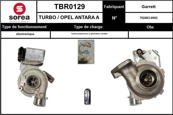 SNRA TBR0129 - Turbocompresseur, suralimentation cwaw.fr