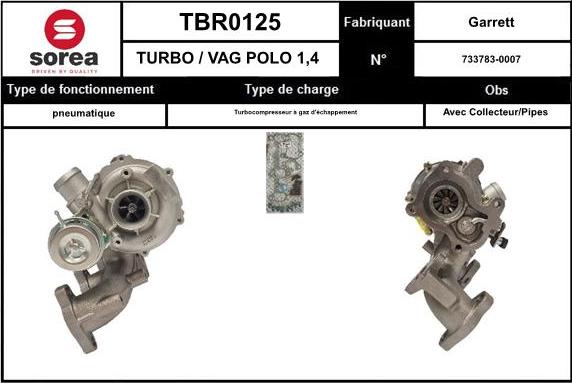 SNRA TBR0125 - Turbocompresseur, suralimentation cwaw.fr