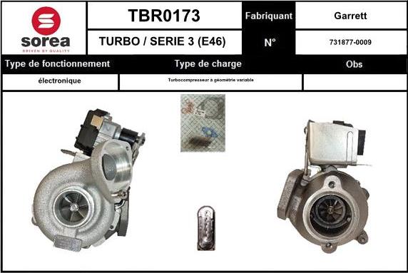 SNRA TBR0173 - Turbocompresseur, suralimentation cwaw.fr