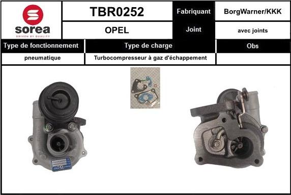 SNRA TBR0252 - Turbocompresseur, suralimentation cwaw.fr