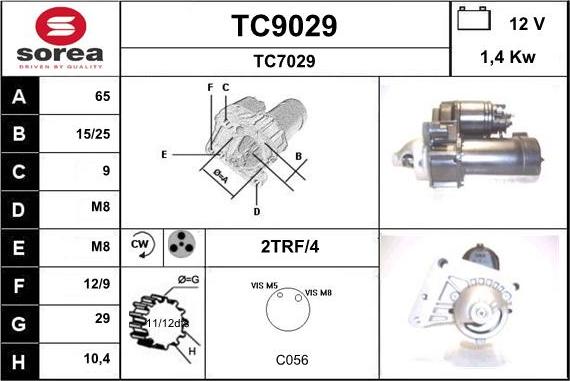 SNRA TC9029 - Démarreur cwaw.fr