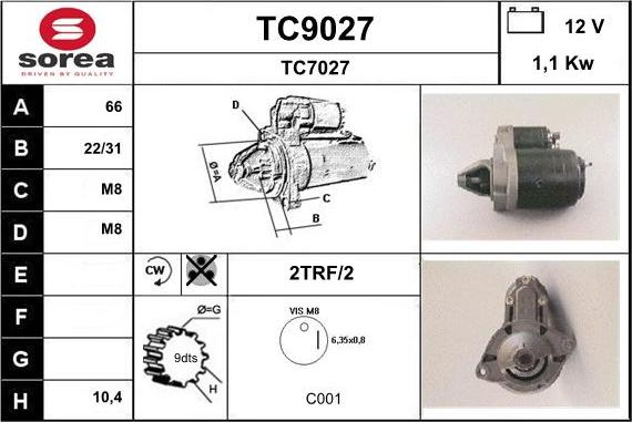 SNRA TC9027 - Démarreur cwaw.fr