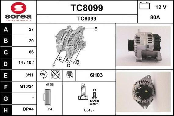 SNRA TC8099 - Alternateur cwaw.fr