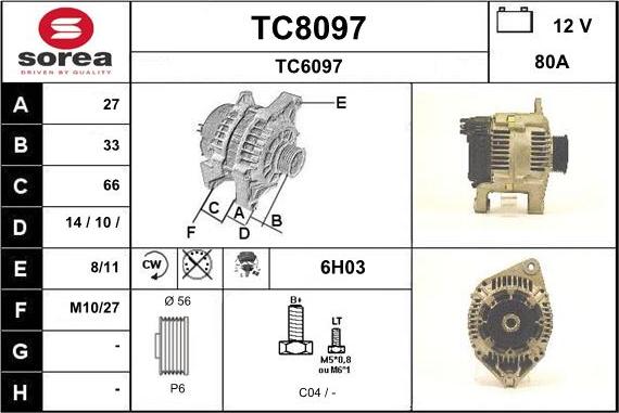 SNRA TC8097 - Alternateur cwaw.fr