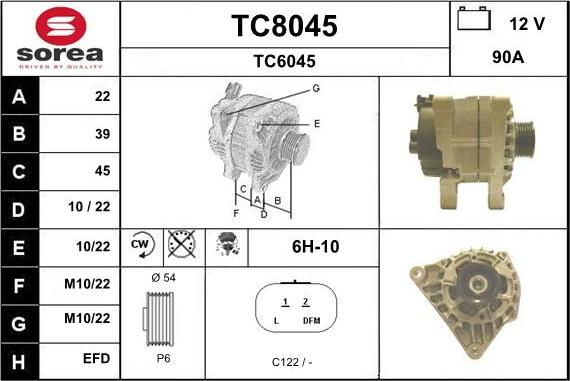 SNRA TC8045 - Alternateur cwaw.fr