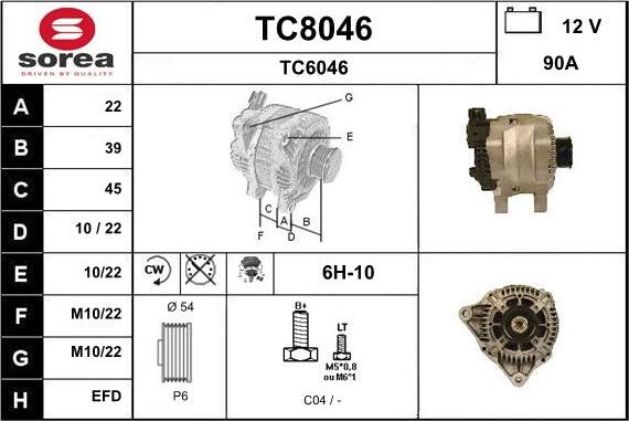 SNRA TC8046 - Alternateur cwaw.fr