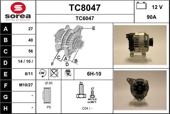 SNRA TC8047 - Alternateur cwaw.fr