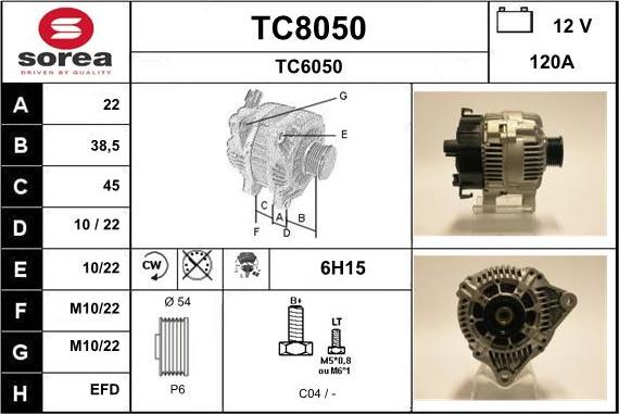 SNRA TC8050 - Alternateur cwaw.fr