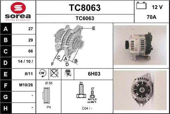 SNRA TC8063 - Alternateur cwaw.fr