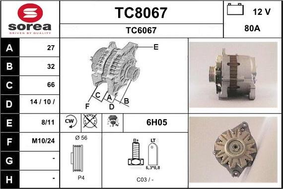 SNRA TC8067 - Alternateur cwaw.fr