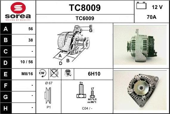 SNRA TC8009 - Alternateur cwaw.fr